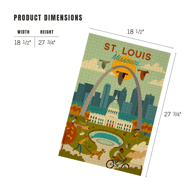 St. Louis, Missouri, Geometric National Park Series, Jigsaw Puzzle Puzzle Lantern Press 