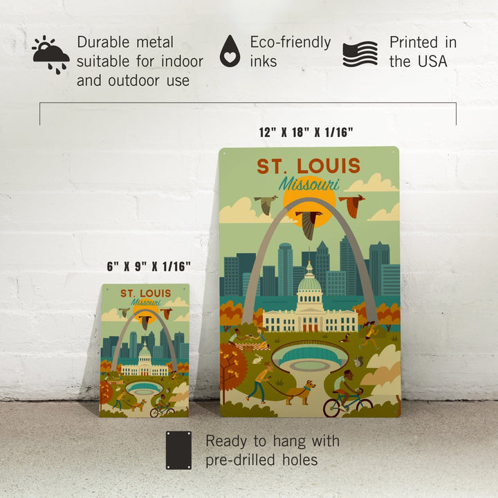 St. Louis, Missouri, Geometric National Park Series, Metal Signs Metal Lantern Press 