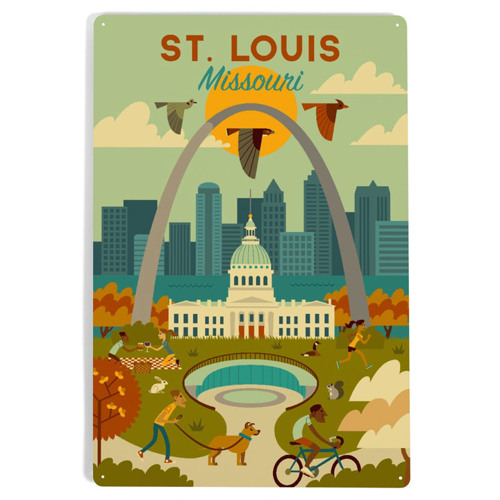 St. Louis, Missouri, Geometric National Park Series, Metal Signs Metal Lantern Press 