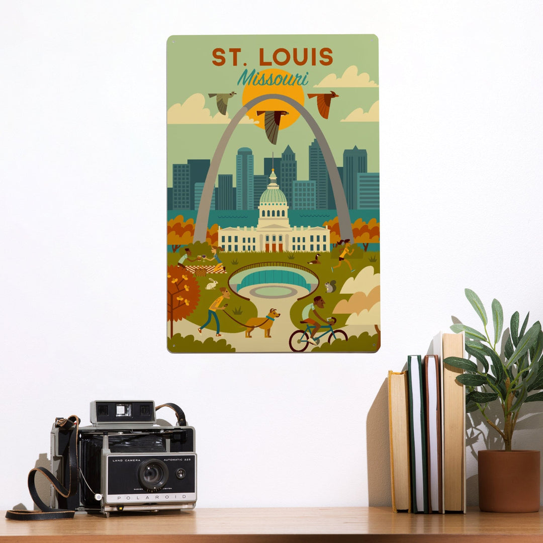 St. Louis, Missouri, Geometric National Park Series, Metal Signs Metal Lantern Press 