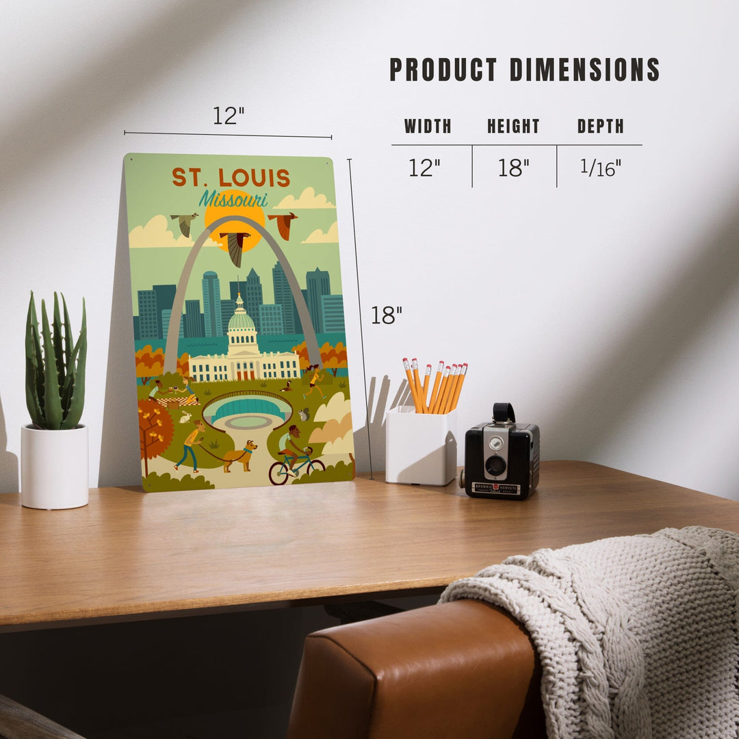 St. Louis, Missouri, Geometric National Park Series, Metal Signs Metal Lantern Press 