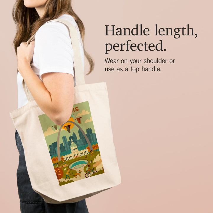 St. Louis, Missouri, Geometric National Park Series, Tote Bag Totes Lantern Press 