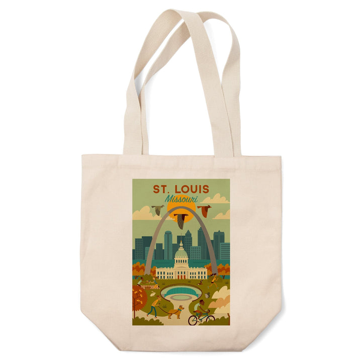 St. Louis, Missouri, Geometric National Park Series, Tote Bag Totes Lantern Press 