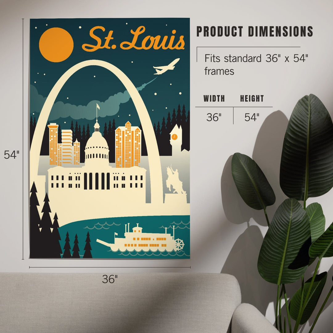 St. Louis, Missouri, Retro Skyline, Art & Giclee Prints Art Lantern Press 