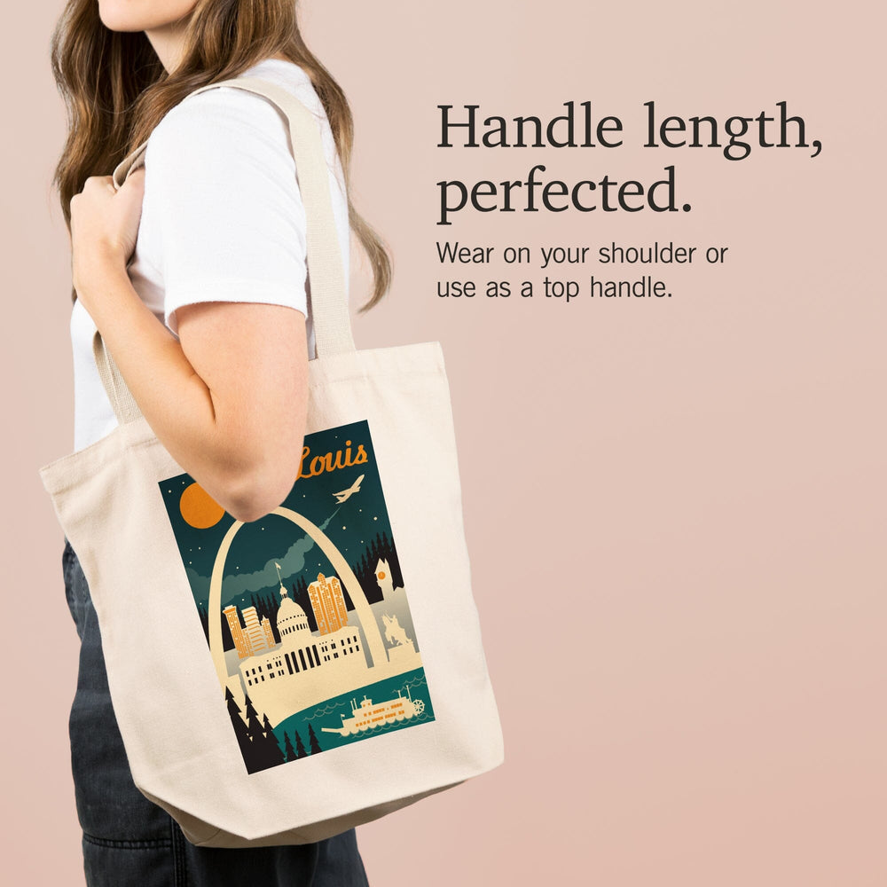 St. Louis, Missouri, Retro Skyline, Tote Bag Totes Lantern Press 