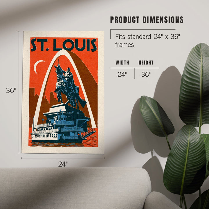 St. Louis, Missouri, Woodblock, Art & Giclee Prints Art Lantern Press 