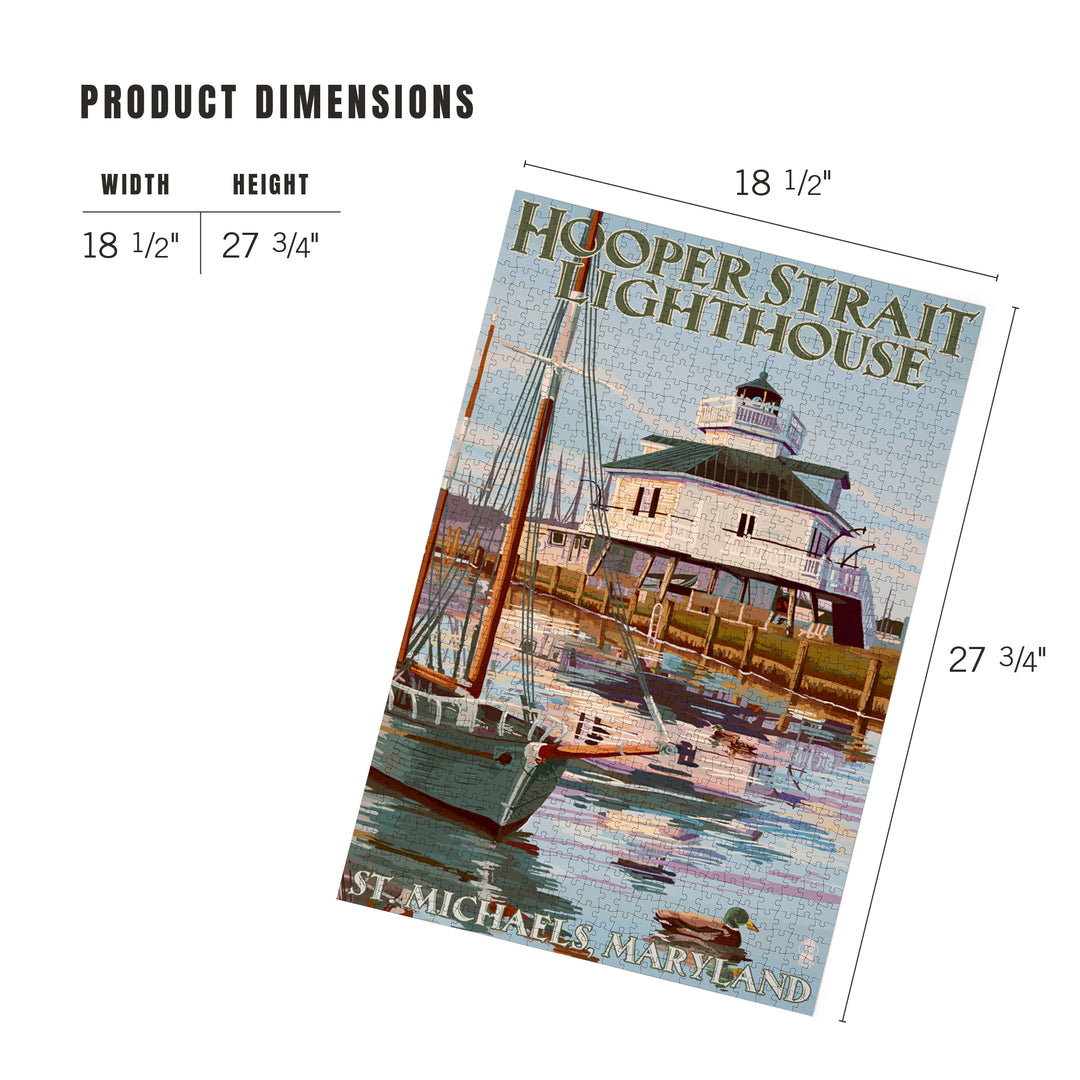 St. Michaels, Maryland, Hooper Strait Lighthouse (Colorized), Jigsaw Puzzle Puzzle Lantern Press 