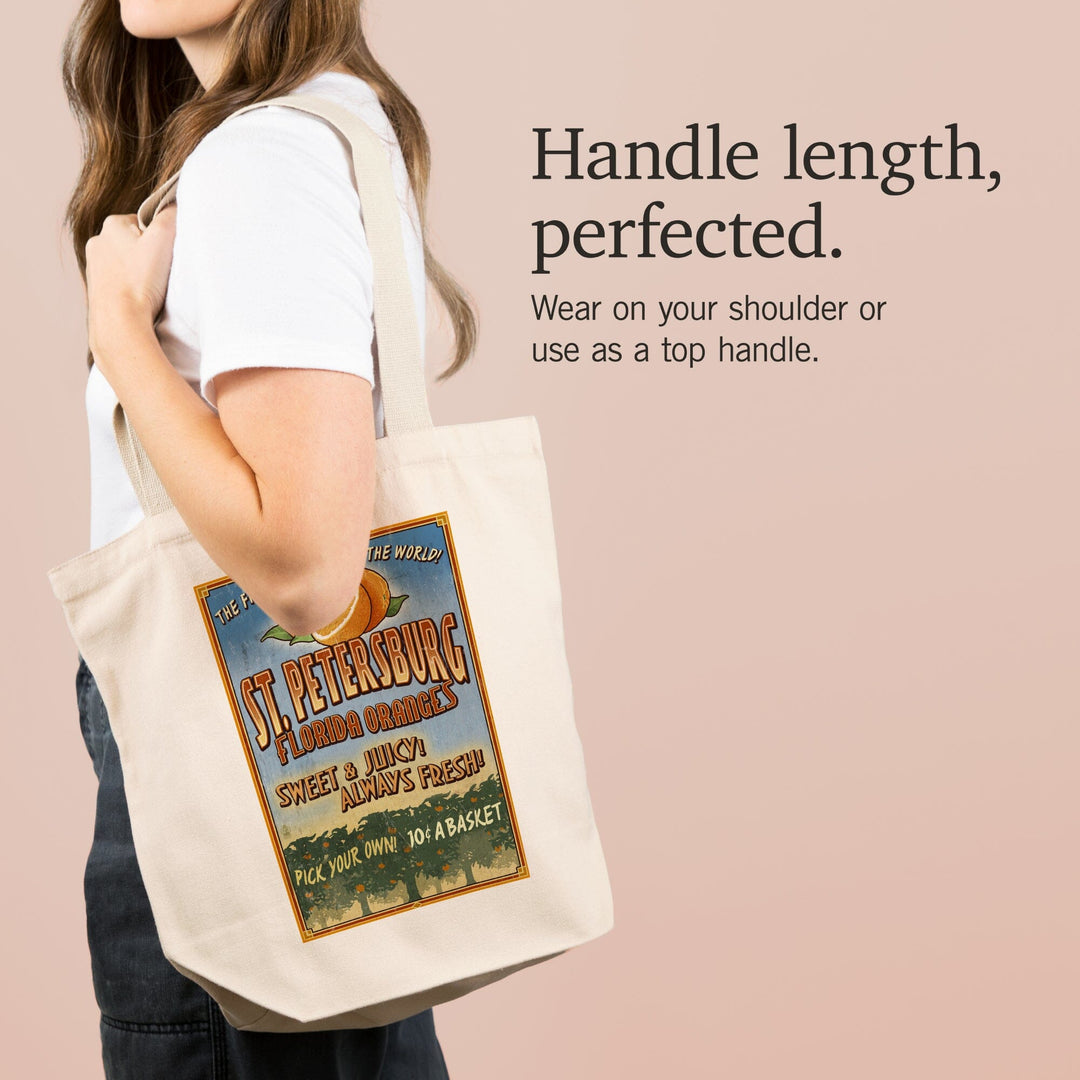 St. Petersburg, Florida, Orange Grove Vintage Sign, Tote Bag Totes Lantern Press 