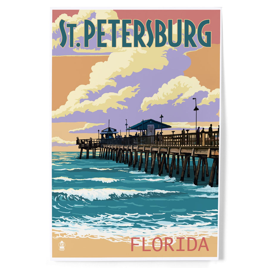St Petersburg, Florida, Pier and Sunset, Art & Giclee Prints Art Lantern Press 