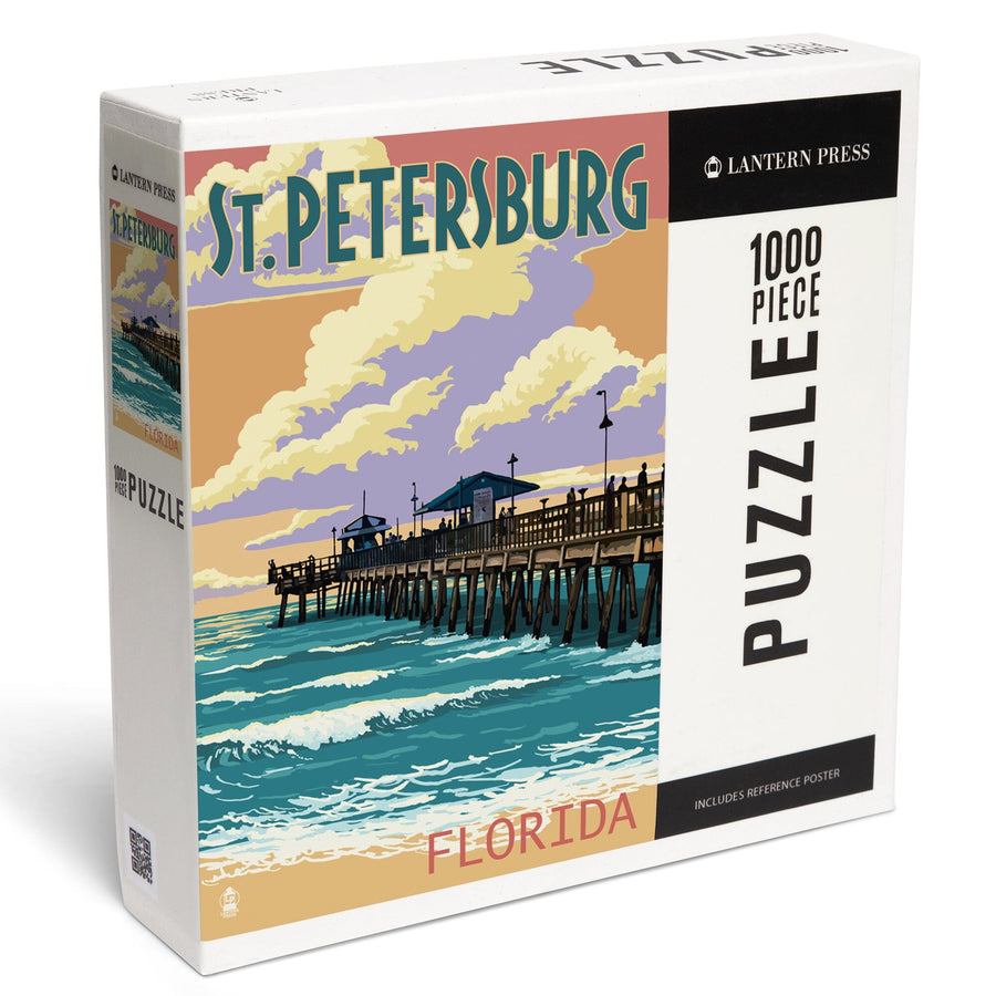 St Petersburg, Florida, Pier and Sunset, Jigsaw Puzzle Puzzle Lantern Press 