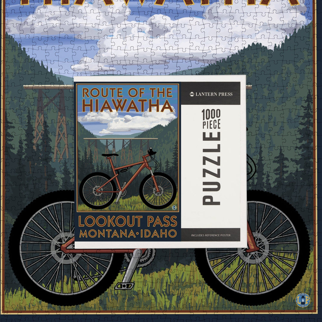 St. Regis, Montana, Route of the Hiawatha Mountain Bike Scene, Jigsaw Puzzle Puzzle Lantern Press 