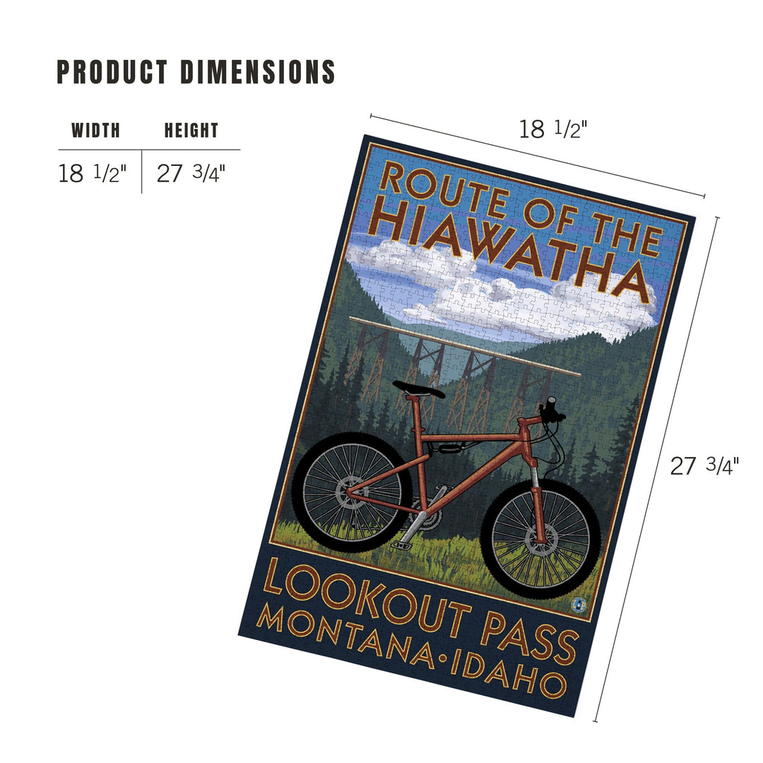 St. Regis, Montana, Route of the Hiawatha Mountain Bike Scene, Jigsaw Puzzle Puzzle Lantern Press 