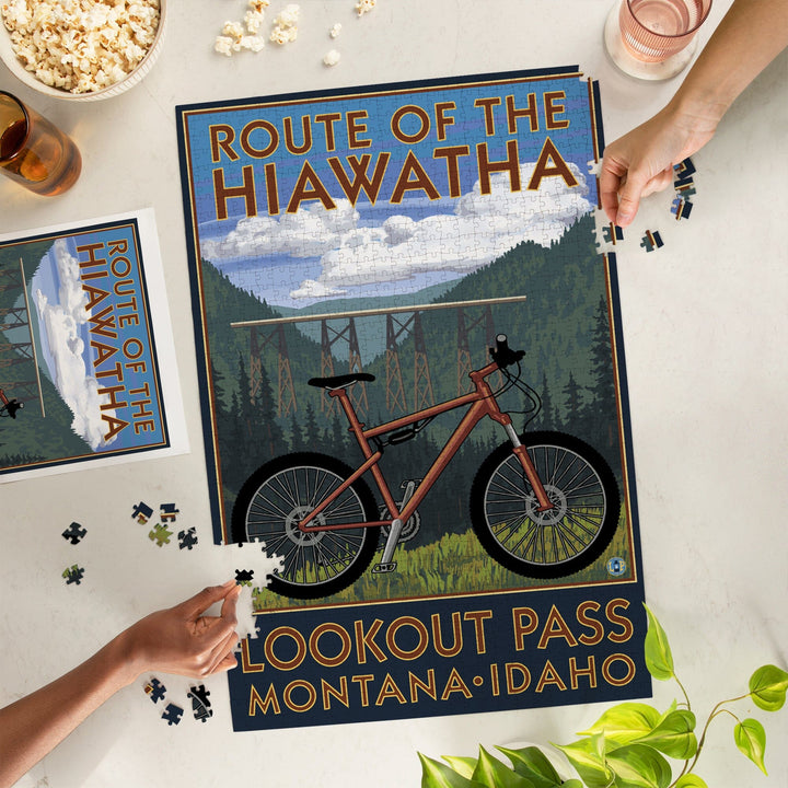 St. Regis, Montana, Route of the Hiawatha Mountain Bike Scene, Jigsaw Puzzle Puzzle Lantern Press 