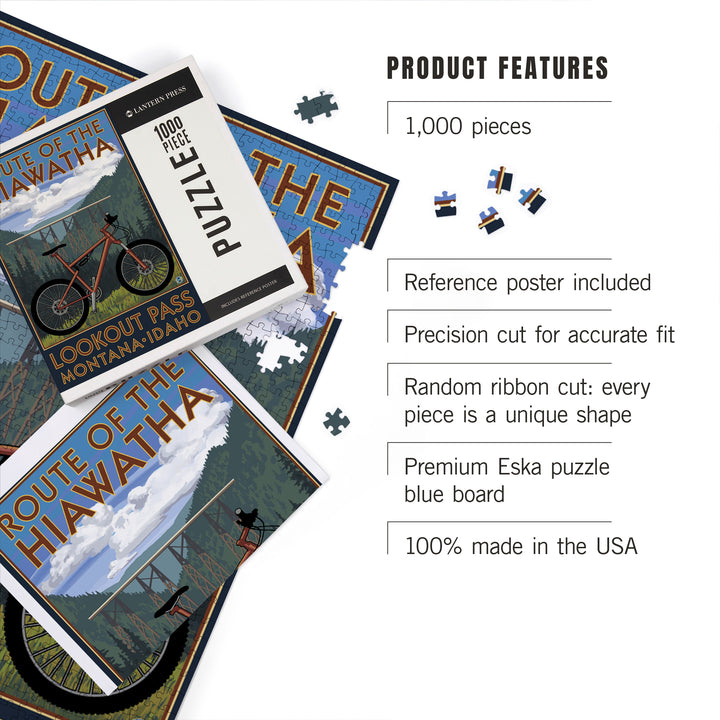 St. Regis, Montana, Route of the Hiawatha Mountain Bike Scene, Jigsaw Puzzle Puzzle Lantern Press 