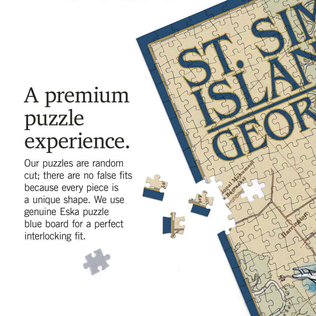 St. Simons Island, Georgia, Nautical Chart, Jigsaw Puzzle Puzzle Lantern Press 