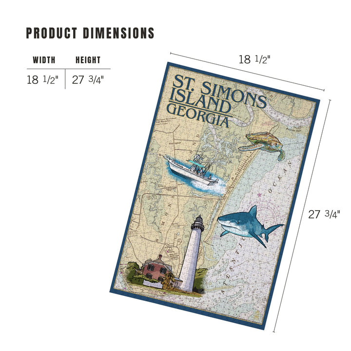 St. Simons Island, Georgia, Nautical Chart, Jigsaw Puzzle Puzzle Lantern Press 