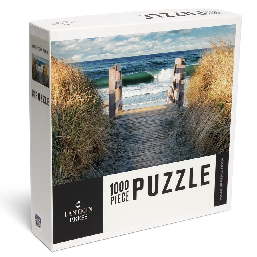 Stairs to Beach, Jigsaw Puzzle Puzzle Lantern Press 
