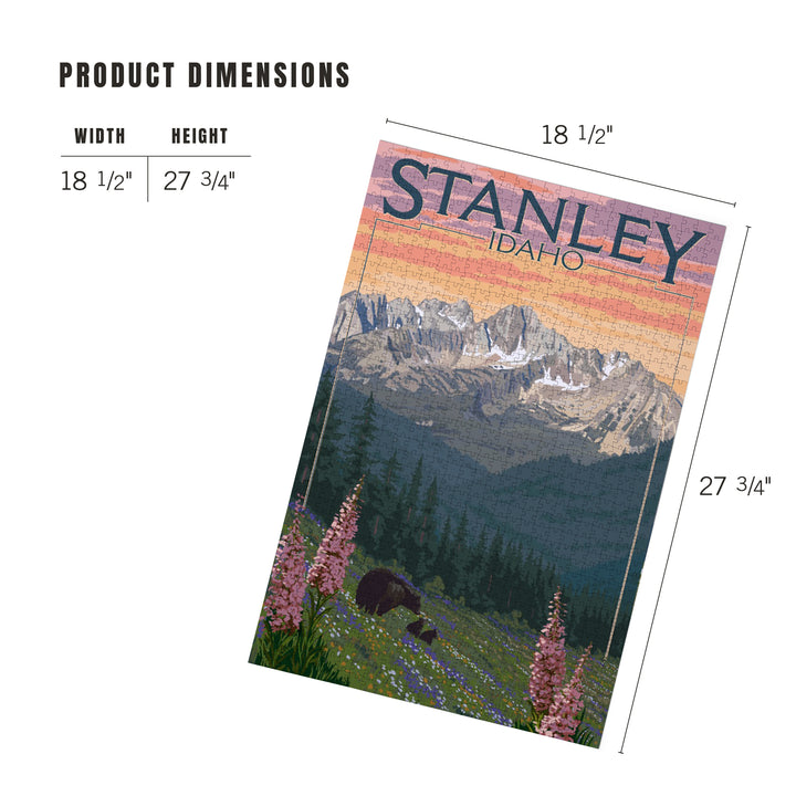 Stanley, Idaho, Bear and Spring Flowers, Jigsaw Puzzle Puzzle Lantern Press 