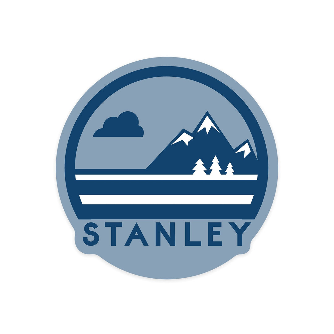 Stanley, Idaho, Mountain & Trees, Contour, Lantern Press Artwork, Vinyl Sticker Sticker Lantern Press 