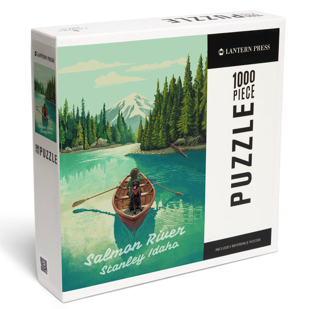 Stanley, Idaho, Salmon River, Quiet Explorer, Boating, Mountain, Jigsaw Puzzle Puzzle Lantern Press 
