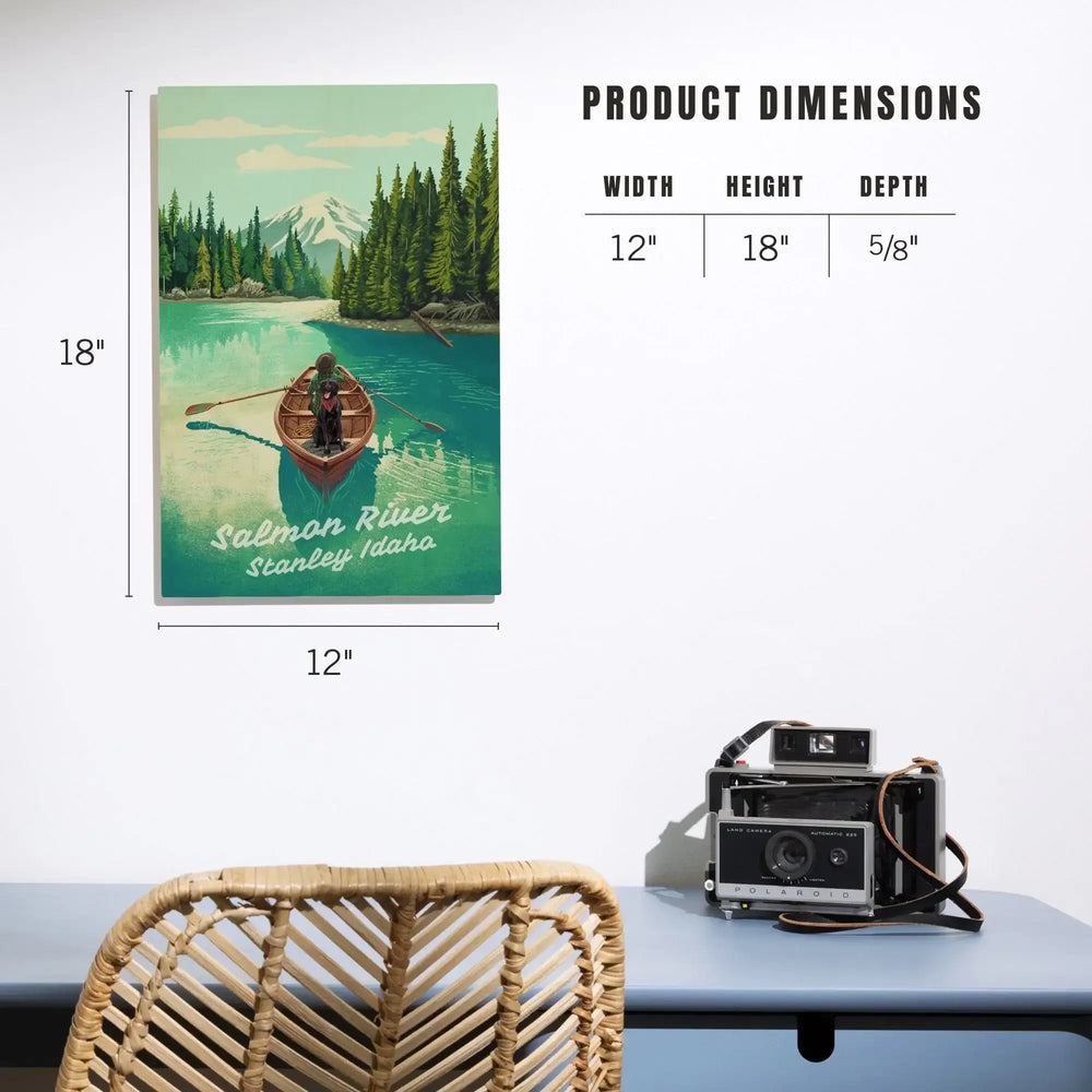Stanley, Idaho, Salmon River, Quiet Explorer, Boating, Mountain, Wood Signs and Postcards Wood Lantern Press 