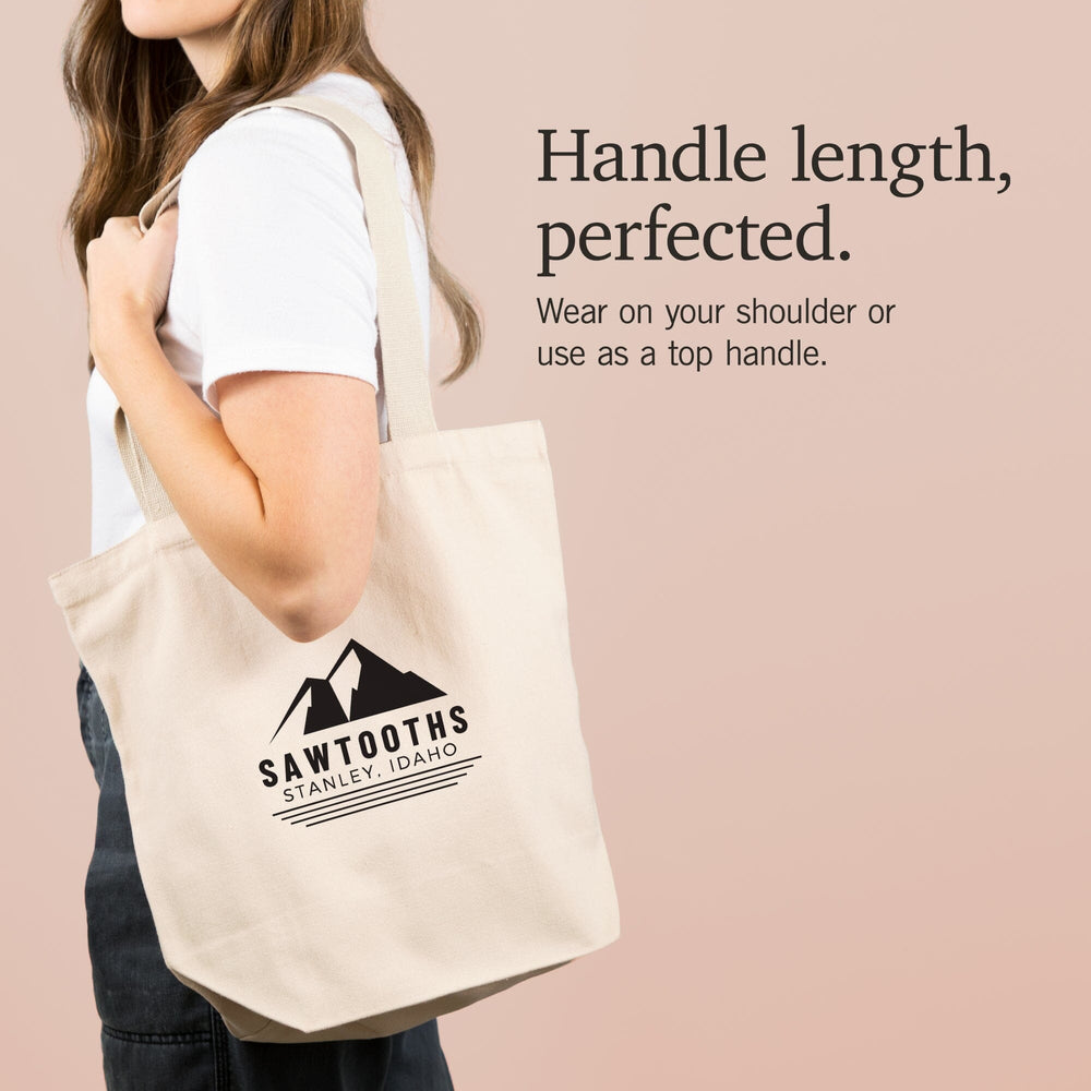 Stanley, Idaho, Sawtooth Mountains, Black and White, Press, Tote Bag Totes Lantern Press 