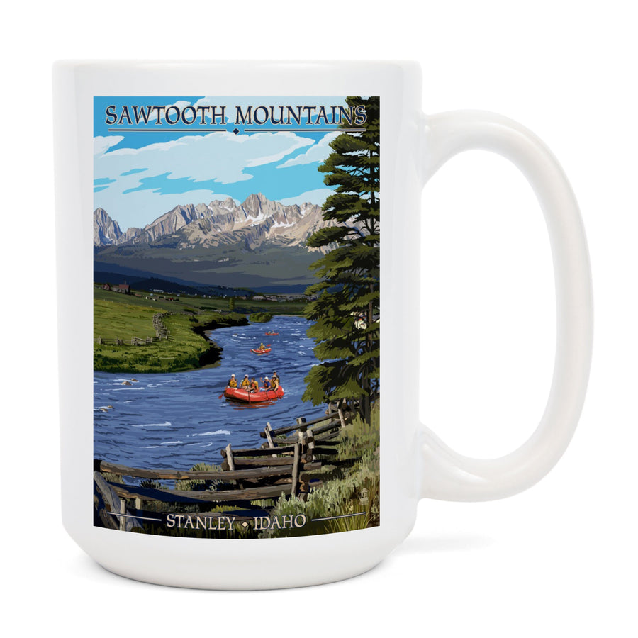 Stanley, Idaho, Sawtooth Mountains, Rafting, Ceramic Mug Mugs Lantern Press 