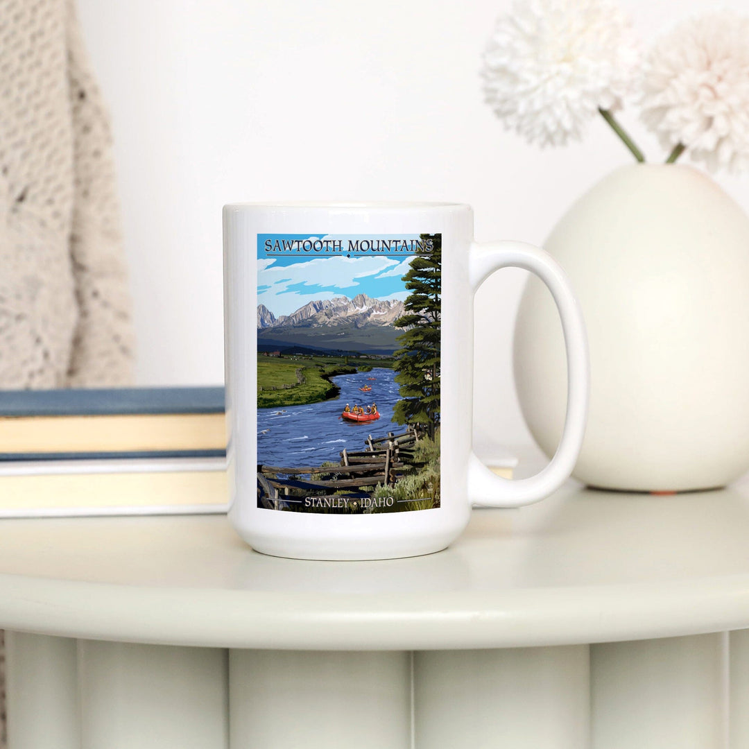 Stanley, Idaho, Sawtooth Mountains, Rafting, Ceramic Mug Mugs Lantern Press 