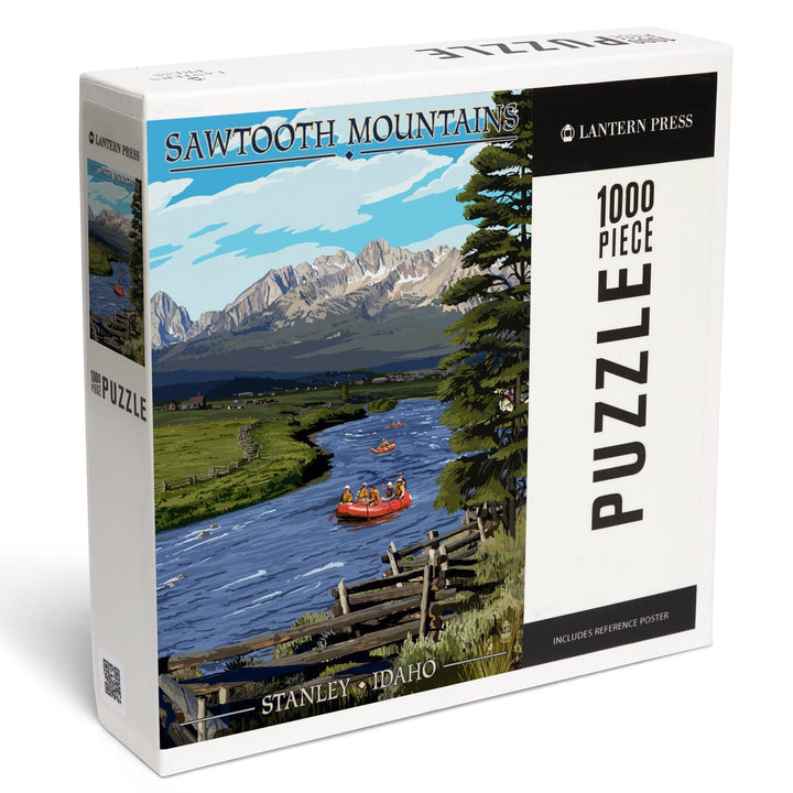 Stanley, Idaho, Sawtooth Mountains, Rafting, Jigsaw Puzzle Puzzle Lantern Press 