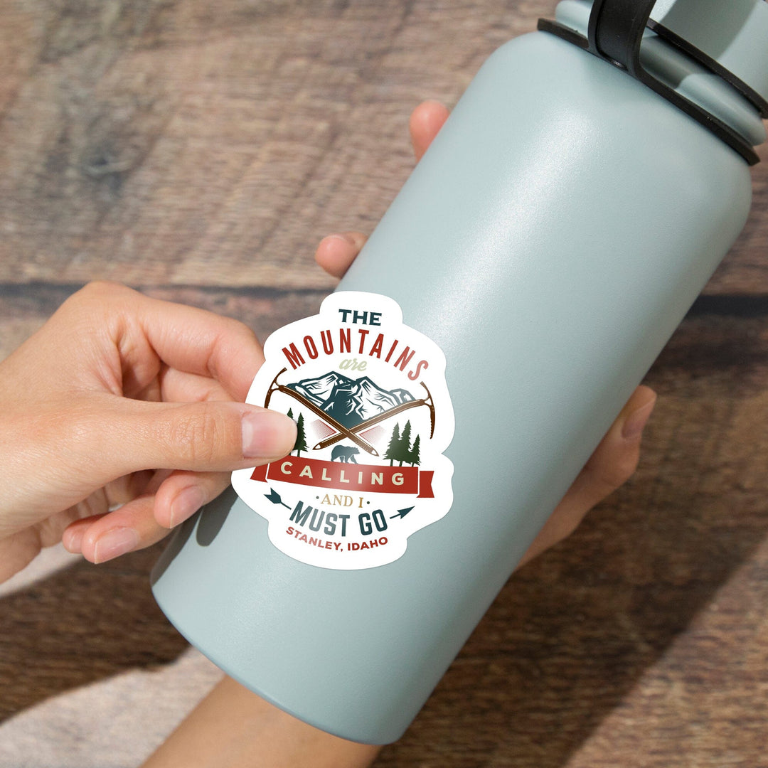 Stanley, Idaho, The Mountains are Calling and I Must Go, Bear, Contour Press, Vinyl Sticker Sticker Lantern Press 