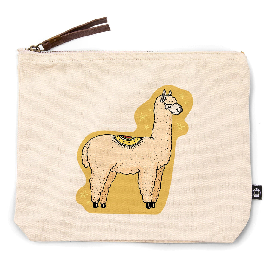 Starry Alpaca, Vector Doodle, Contour, Artwork, Accessory Go Bag Totes Lantern Press 