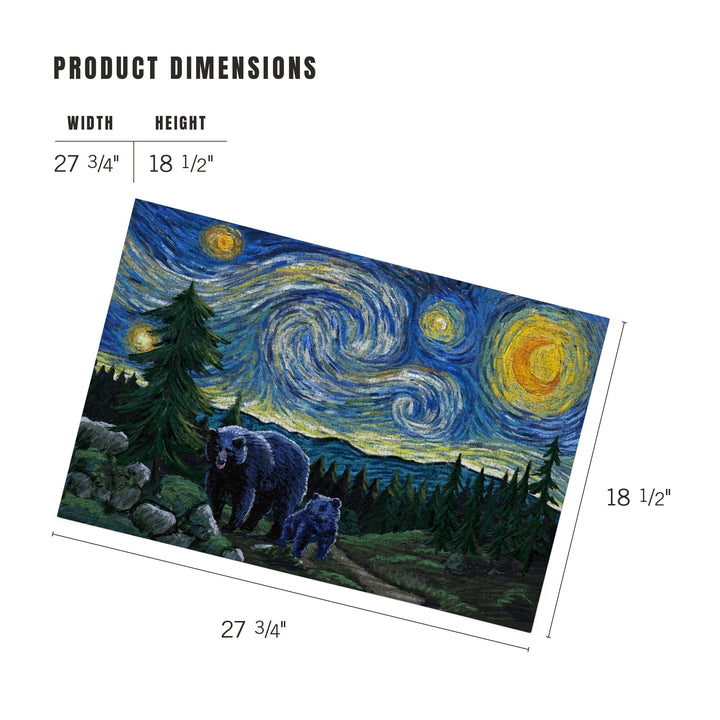 Starry Night, Bear and Cub, Jigsaw Puzzle Puzzle Lantern Press 