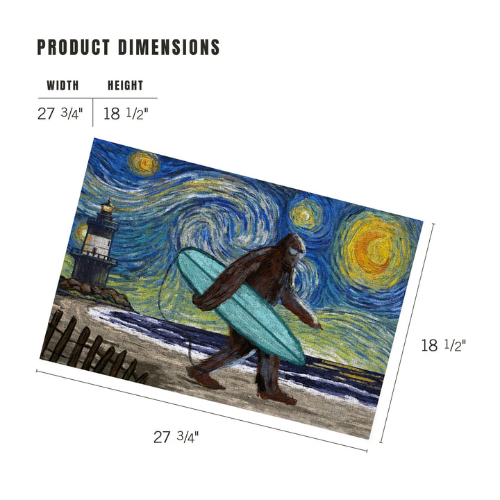 Starry Night, Bigfoot on the Beach, Jigsaw Puzzle Puzzle Lantern Press 