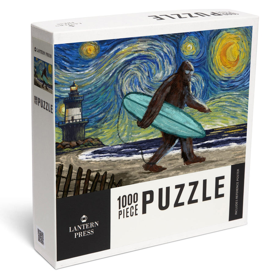 Starry Night, Bigfoot on the Beach, Jigsaw Puzzle Puzzle Lantern Press 