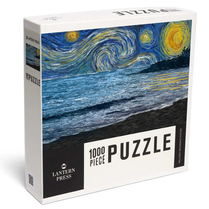 Starry Night, Coastline, Jigsaw Puzzle Puzzle Lantern Press 