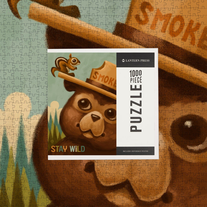 Stay Wild, Smokey Bear and Squirrel, Jigsaw Puzzle Puzzle Lantern Press 