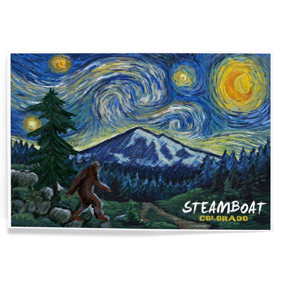 Steamboat, Colorado, San Juan Sasquatch, Starry Night, Art & Giclee Prints Art Lantern Press 