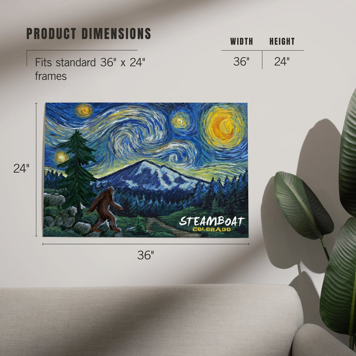 Steamboat, Colorado, San Juan Sasquatch, Starry Night, Art & Giclee Prints Art Lantern Press 