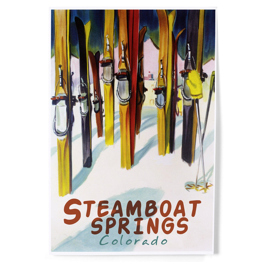 Steamboat Springs, Colorado, Colorful Skis, Art & Giclee Prints Art Lantern Press 