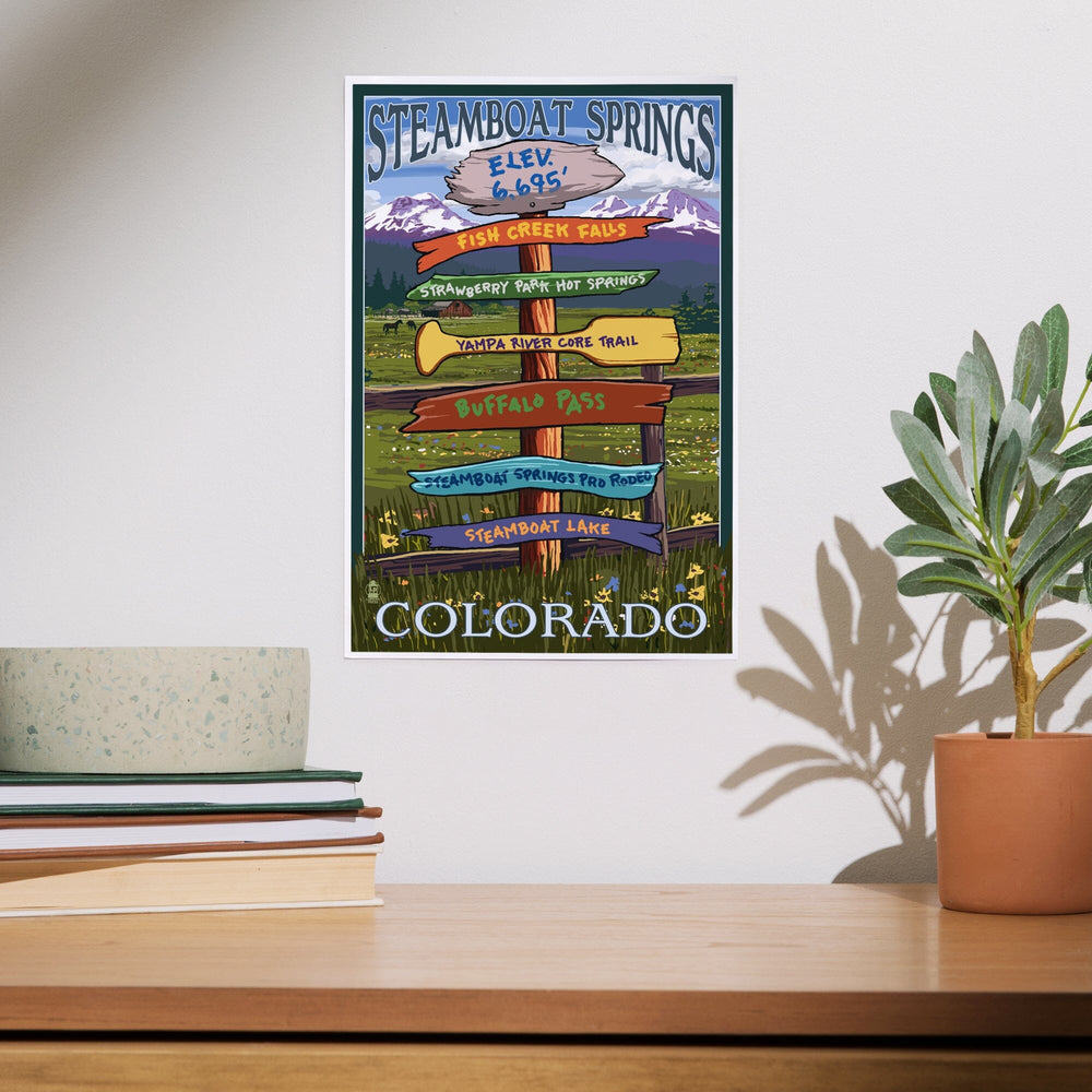 Steamboat Springs, Colorado, Destinations Sign, Art & Giclee Prints Art Lantern Press 