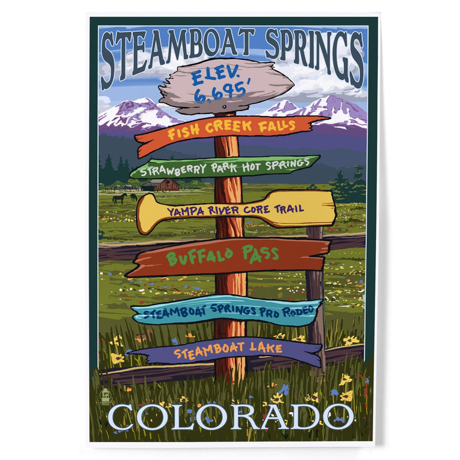 Steamboat Springs, Colorado, Destinations Sign, Art & Giclee Prints Art Lantern Press 