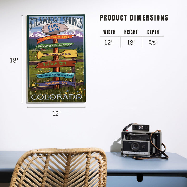 Steamboat Springs, Colorado, Destinations Sign, Lantern Press Artwork, Wood Signs and Postcards Wood Lantern Press 