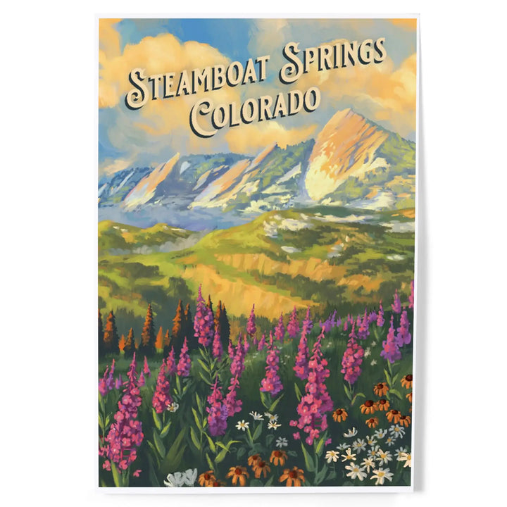 Steamboat Springs, Colorado, Flatirons, Oil Painting, Art & Giclee Prints Art Lantern Press 12 x 18 Art Print 