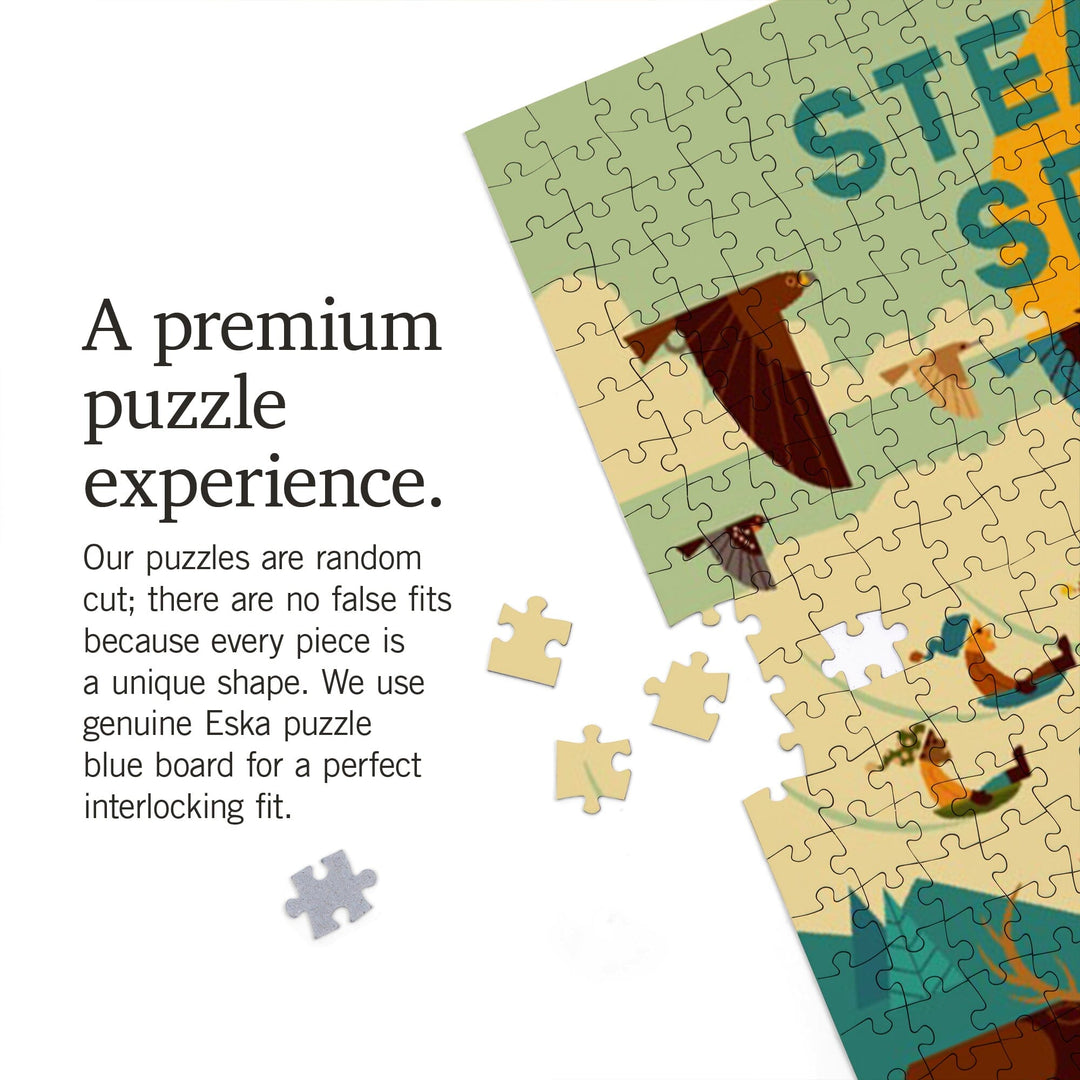 Steamboat Springs, Colorado, Geometric, Jigsaw Puzzle Puzzle Lantern Press 