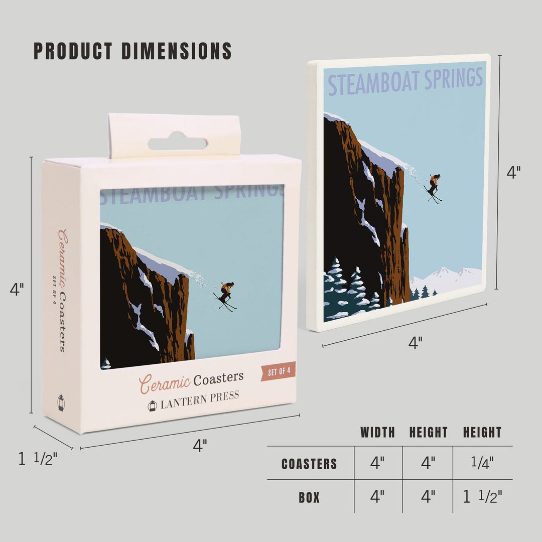 Steamboat Springs, Colorado, Skier Jumping, Coasters Coasters Lantern Press 