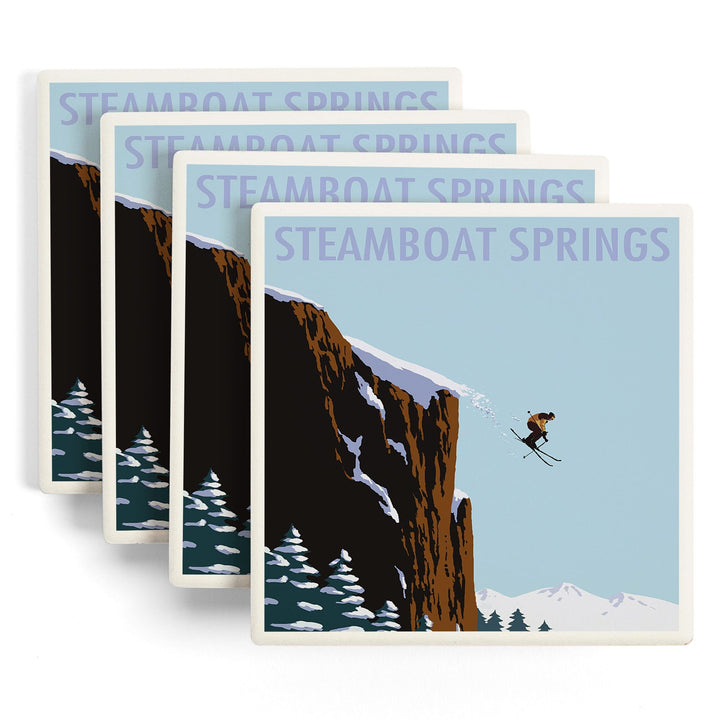 Steamboat Springs, Colorado, Skier Jumping, Coasters Coasters Lantern Press 