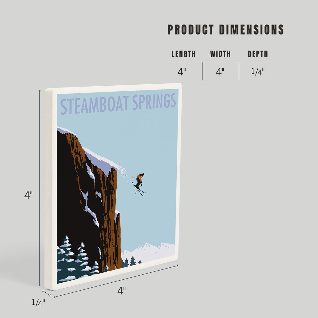 Steamboat Springs, Colorado, Skier Jumping, Coasters Coasters Lantern Press 