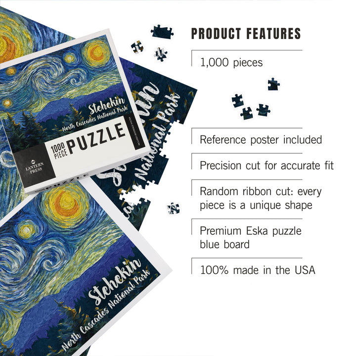 Stehekin, North Cascades National Park, Washington, Starry Night, Jigsaw Puzzle Puzzle Lantern Press 
