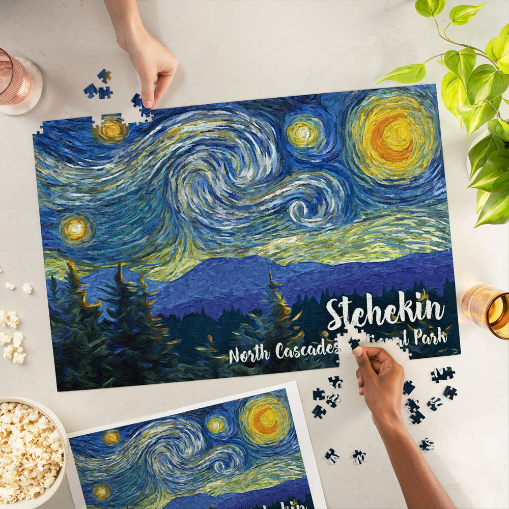 Stehekin, North Cascades National Park, Washington, Starry Night, Jigsaw Puzzle Puzzle Lantern Press 