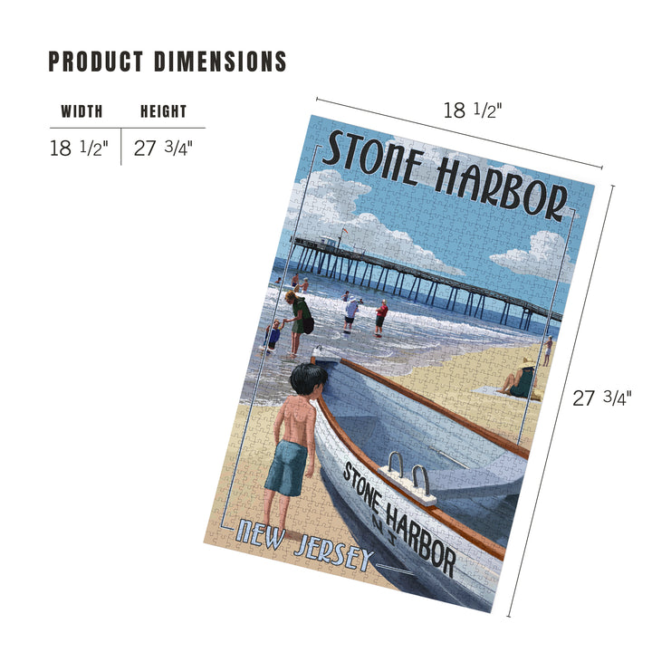 Stone Harbor, New Jersey, Lifeboat, Jigsaw Puzzle Puzzle Lantern Press 
